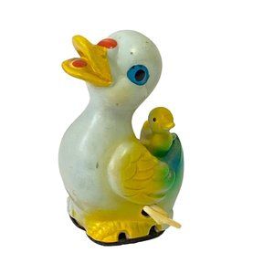 Vintage Celluloid Wind Up Duck Toy Saito Japan Mid Century 4.5"